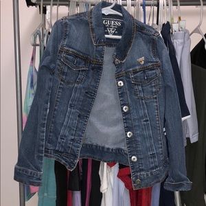 Like new girls guess denim jacket. Size 7/8